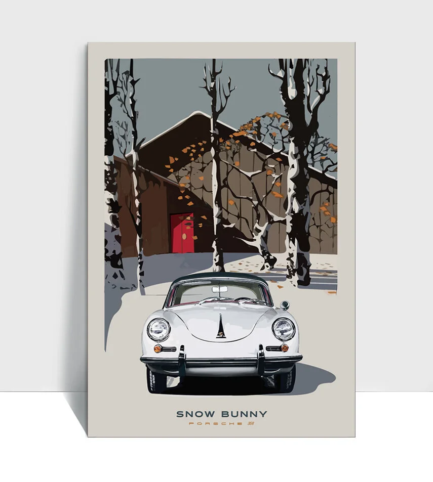 The Air Factor-ALUMINUM POSTERS Snow Bunny Classic Porsche 356